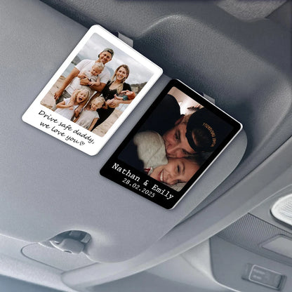 Personalized Photo Car Visor Clip for Dad – Drive Safe Gift