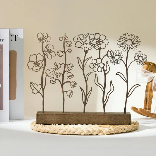Wood Birth Flower Garden - Custom Wooden Keepsake for Mom
