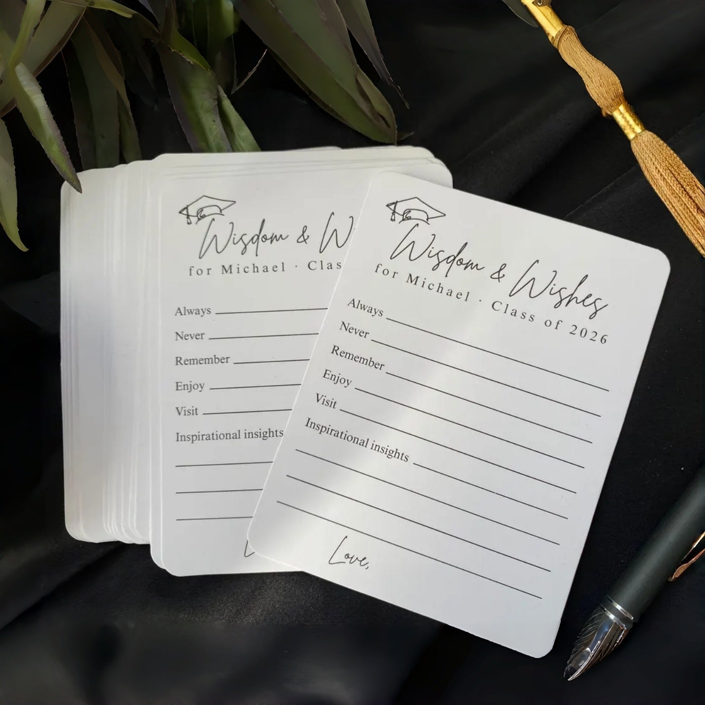Personalized Graduation Advice Cards – Wisdom & Wishes Set