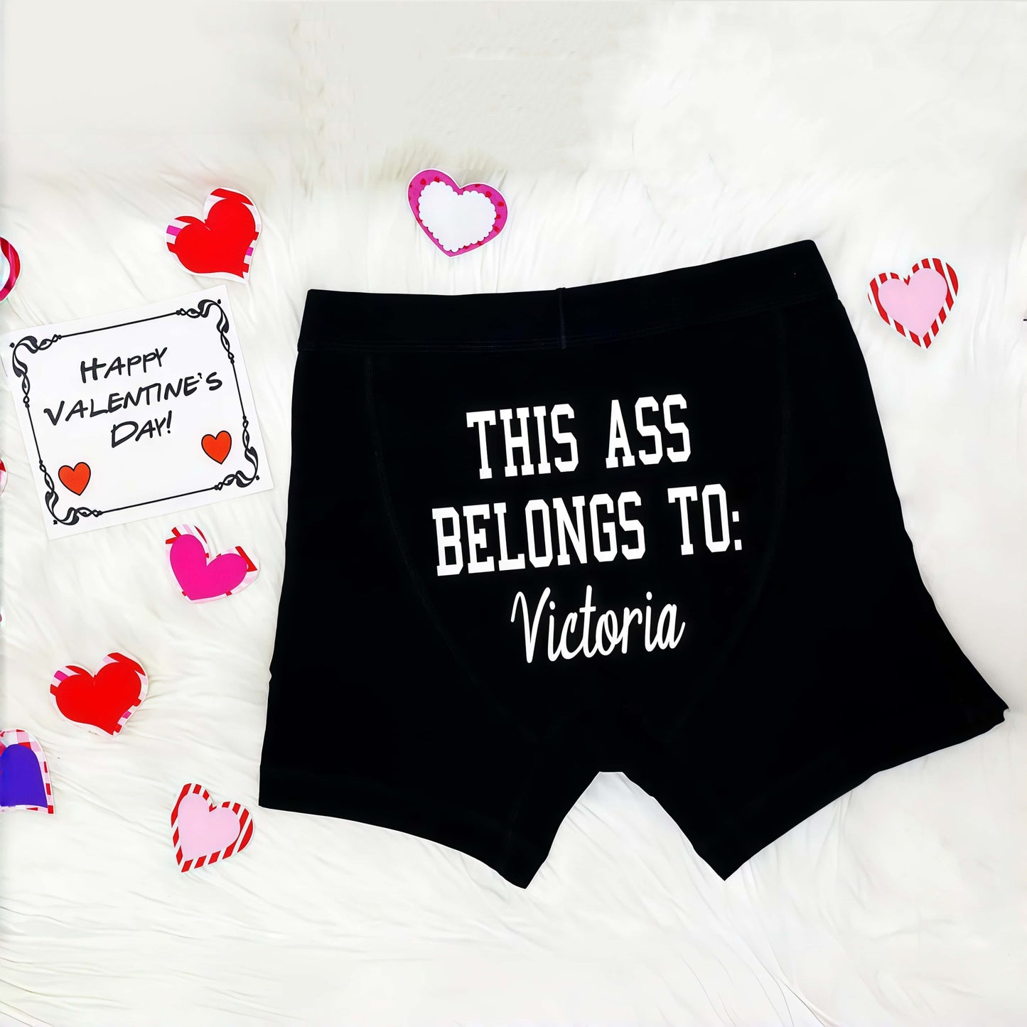 Personalized Valentine Boxer Briefs for Him – Custom Underwear Gift