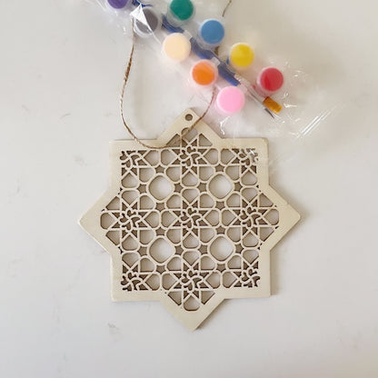 Wooden Ramadan Kareem Pendant | Moon & Star Eid Decoration