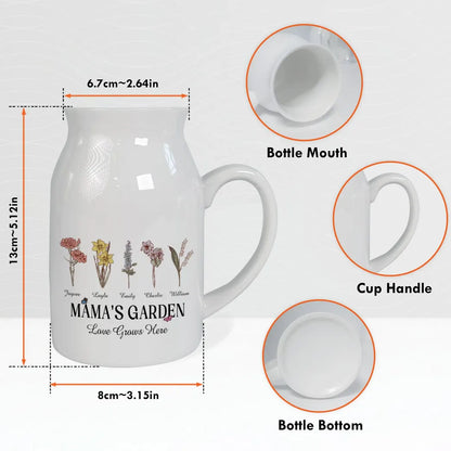 Personalized Birth Flowers Vase - Custom Family Names Vase/Pot/Mug, Plant Lover Gift