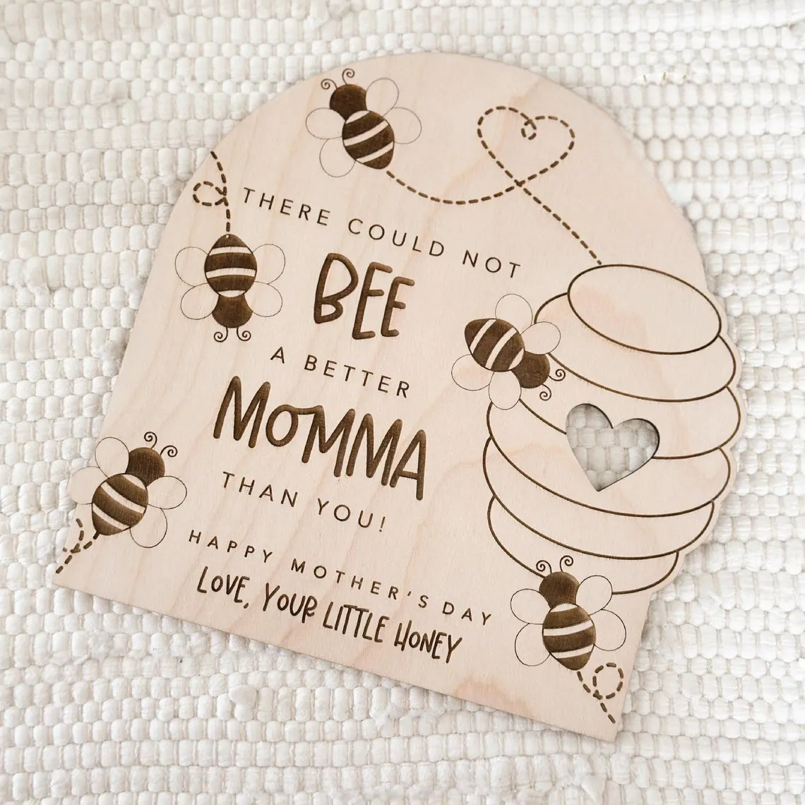 Personalized Wooden Mother’s Day Bee Fingerprint Craft