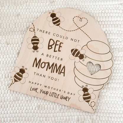 Personalized Wooden Mother’s Day Bee Fingerprint Craft