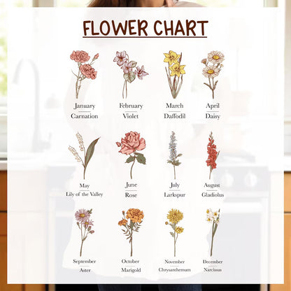 Custom Birth Flower Apron | Personalized Floral Apron with Name