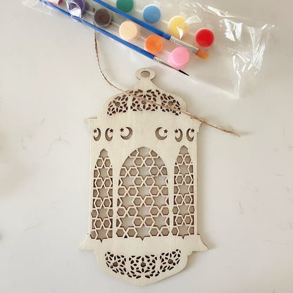 Wooden Ramadan Kareem Pendant | Moon & Star Eid Decoration