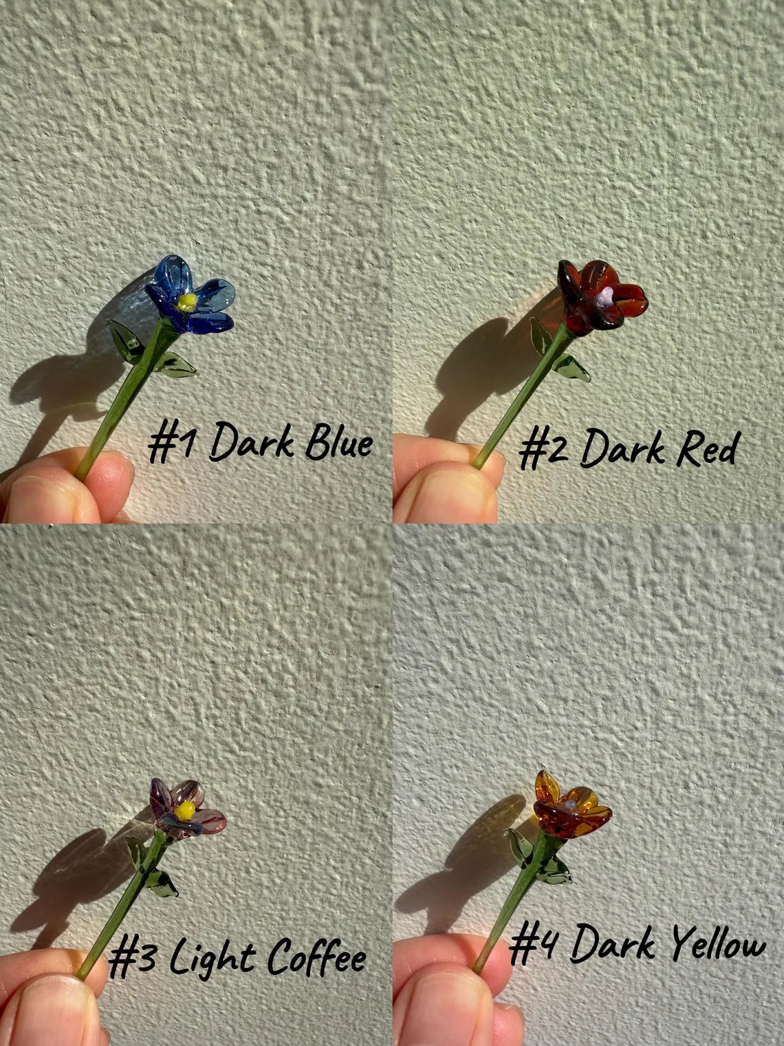 Mini Glass Flower Bouquet – Handcrafted Tabletop Gift