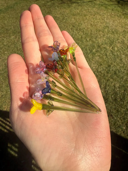 Mini Glass Flower Bouquet – Handcrafted Tabletop Gift