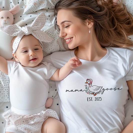 Custom Mama Goose Shirt | Funny Mom Tee | Cute Pregnancy Reveal