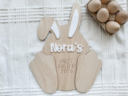 Baby’s First Easter Footprint Keepsake Bunny Plaque | Personalized