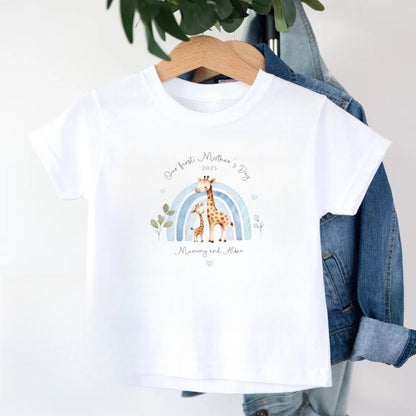 Our First Mother's Day Sleepsuit Personalized New Mum Gift giraffe bear elephant