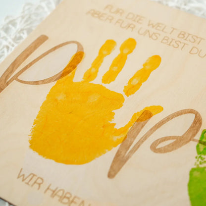 Personalized Dad Handprint Wood Sign Gift from Kids
