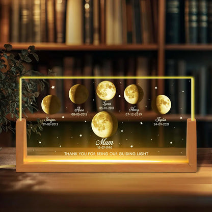Custom Moon Phase LED Night Light | Personalized Gift for Mom