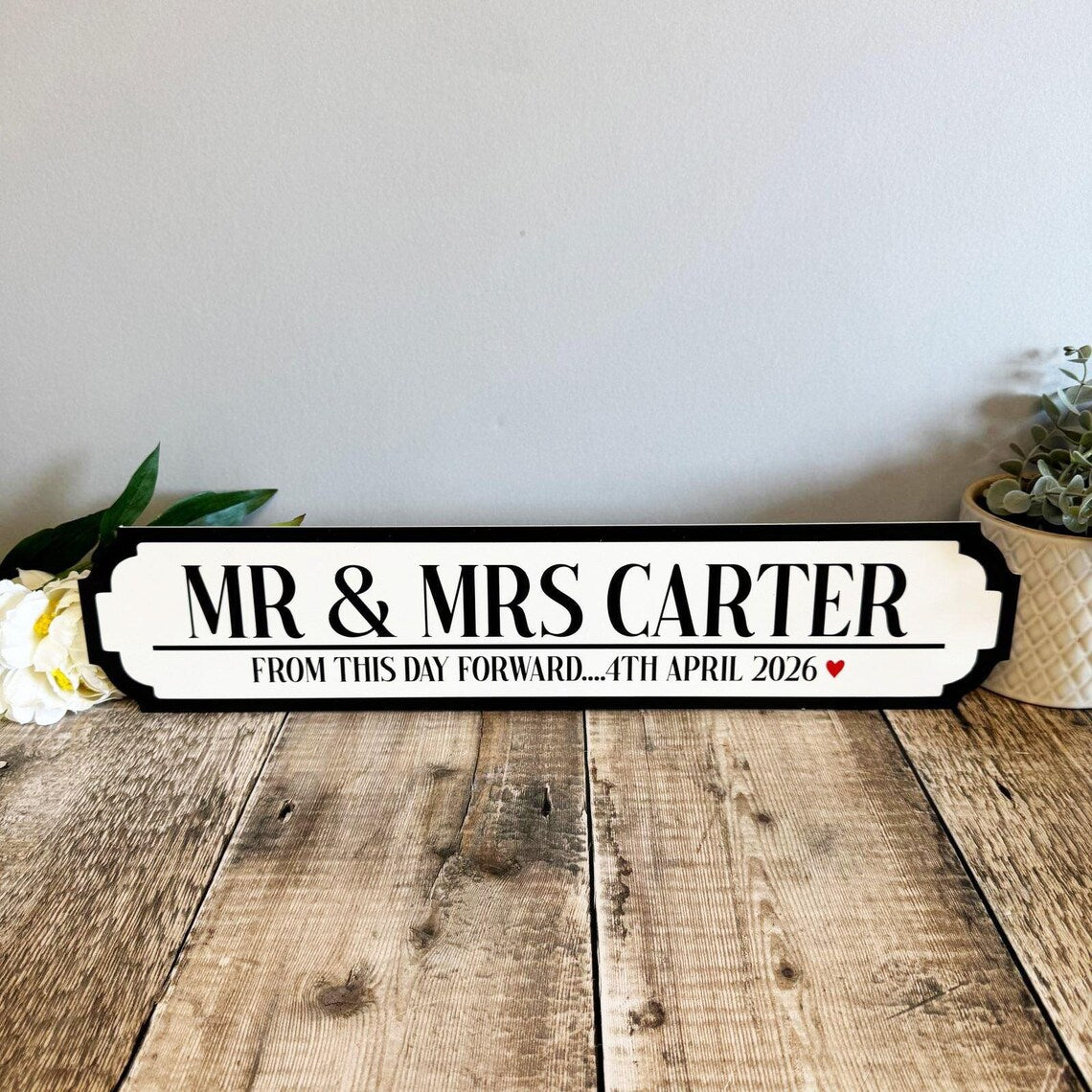 Personalized Wedding Road Sign – Custom Name & Date Sign