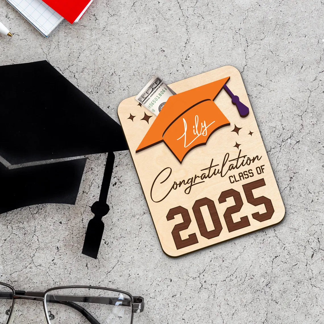 Personalized Graduation Money Holder – Class of 2025 Gift
