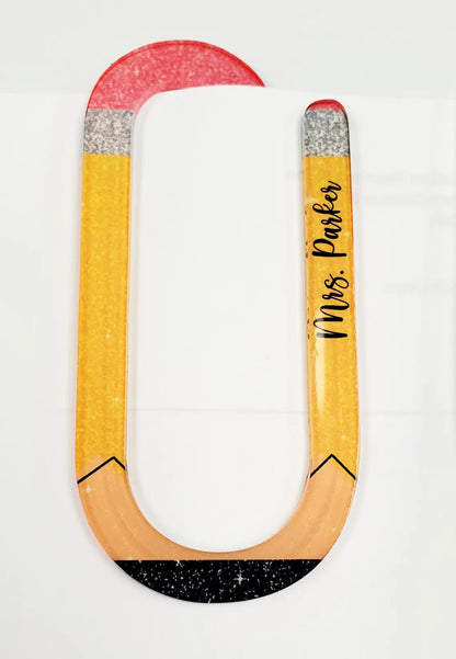 Custom Paperclip-Shaped Bookmark – Personalized Name Gift for Teachers
