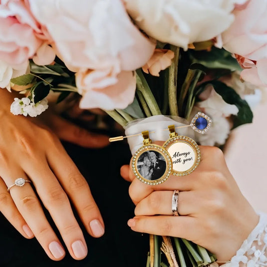 Photo Bouquet Charm – Something Blue Bridal Keepsake