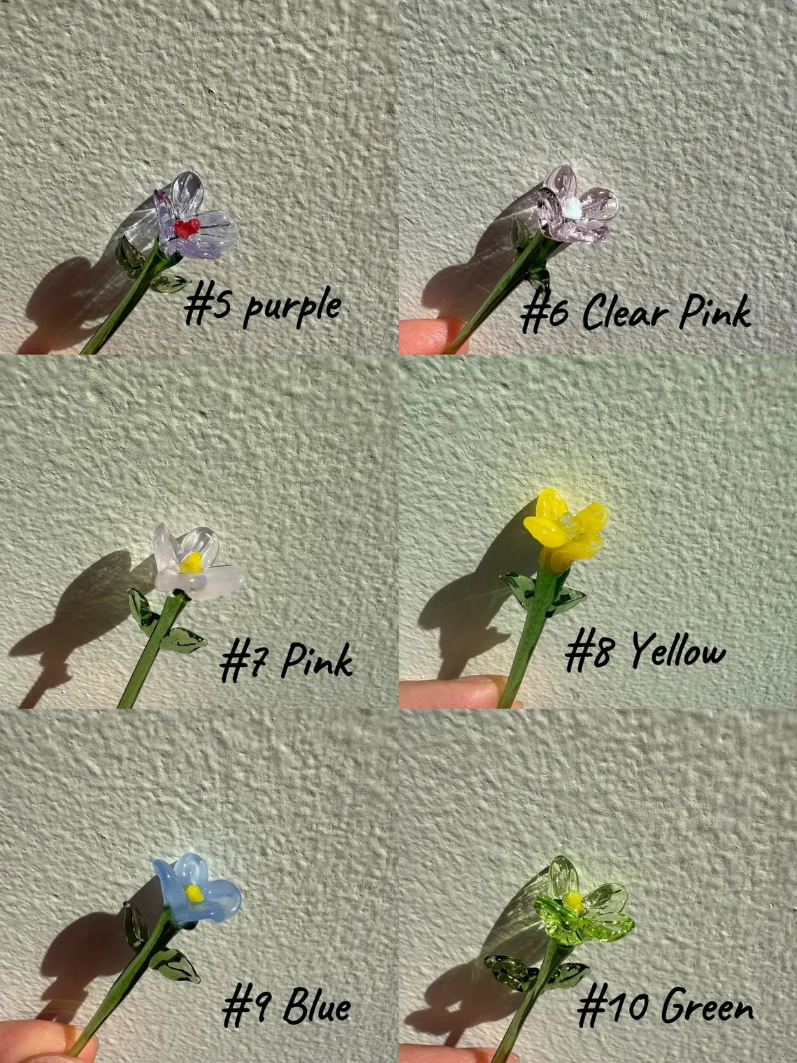 Mini Glass Flower Bouquet – Handcrafted Tabletop Gift