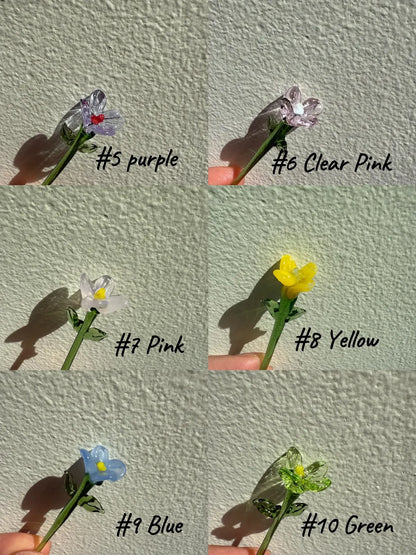 Mini Glass Flower Bouquet – Handcrafted Tabletop Gift