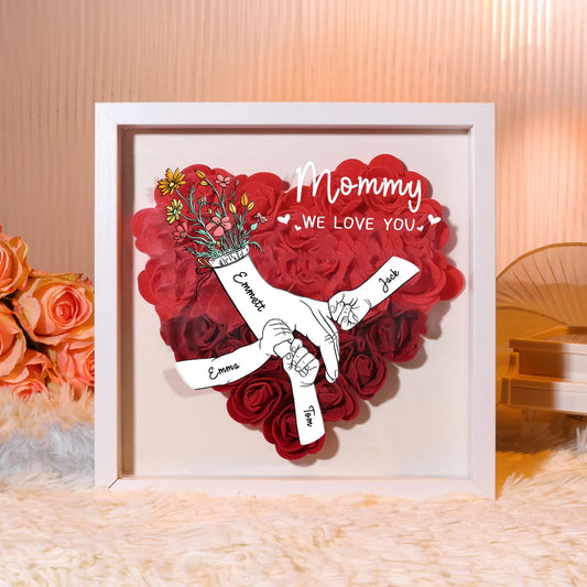 Personalized Name Flower Shadow Box | Gift for Mom & Grandma