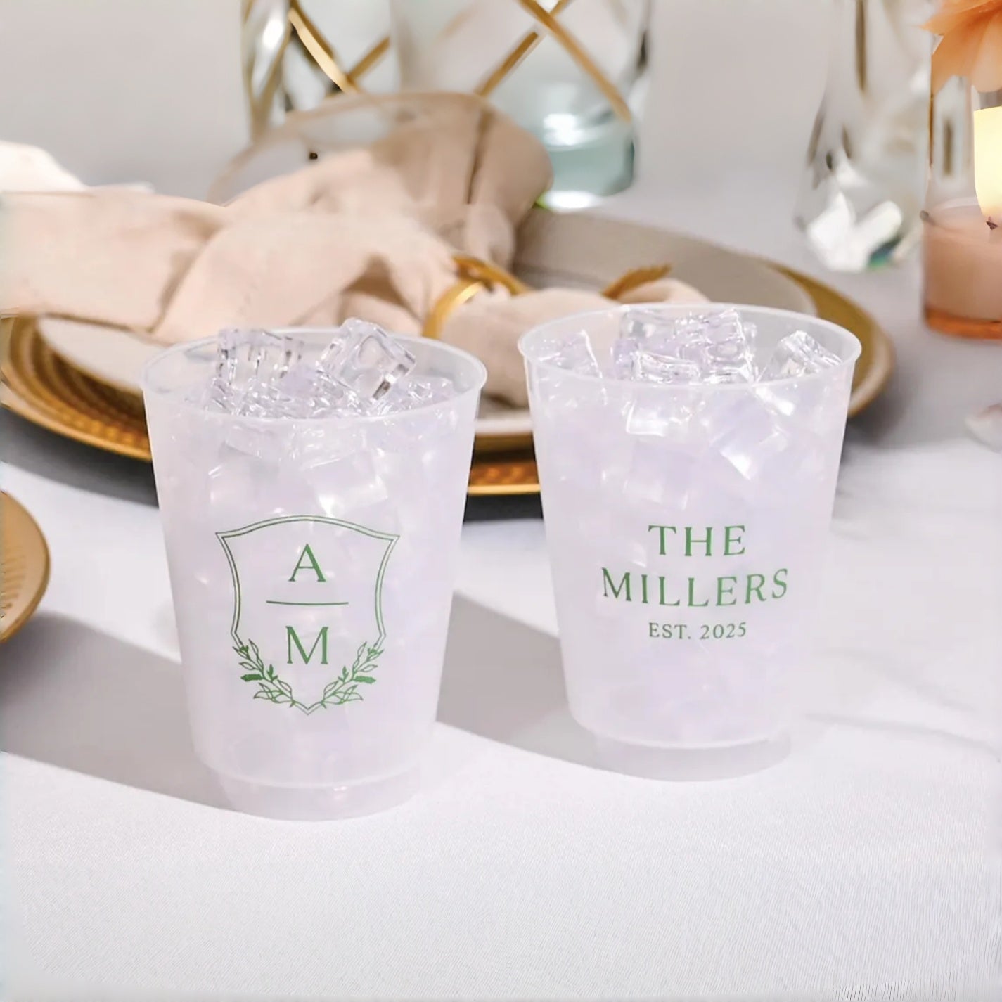 Custom Frosted Wedding Cups | Personalized Wedding Favor Cups