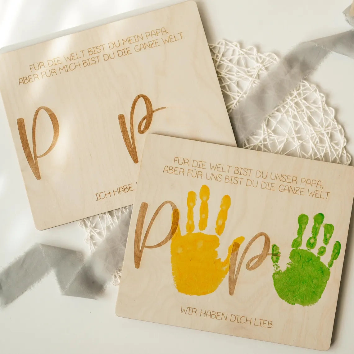 Personalized Dad Handprint Wood Sign Gift from Kids