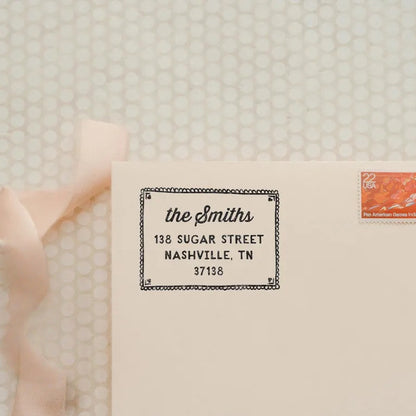 Personalized Cute Address Stamp – Scalloped Border & Heart Return Address Self-Inking Stamp