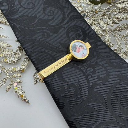 Custom Photo Tie Clip – Personalized Wedding, Birthday & Memorial Gift
