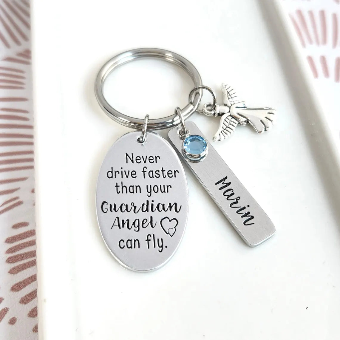 Guardian Angel Keychain – Personalized Safe Driving Gift for New Drivers