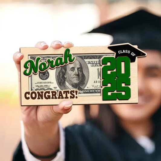 Custom Wooden Money Holder – Personalized Graduation Gift