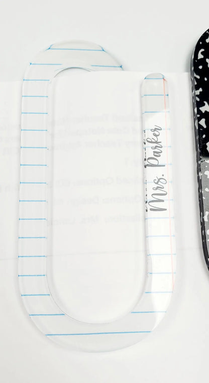 Custom Paperclip-Shaped Bookmark – Personalized Name Gift for Teachers