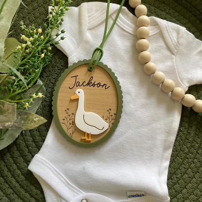 Custom Easter Basket Tag – Personalized Bunny or Goose Name Tag