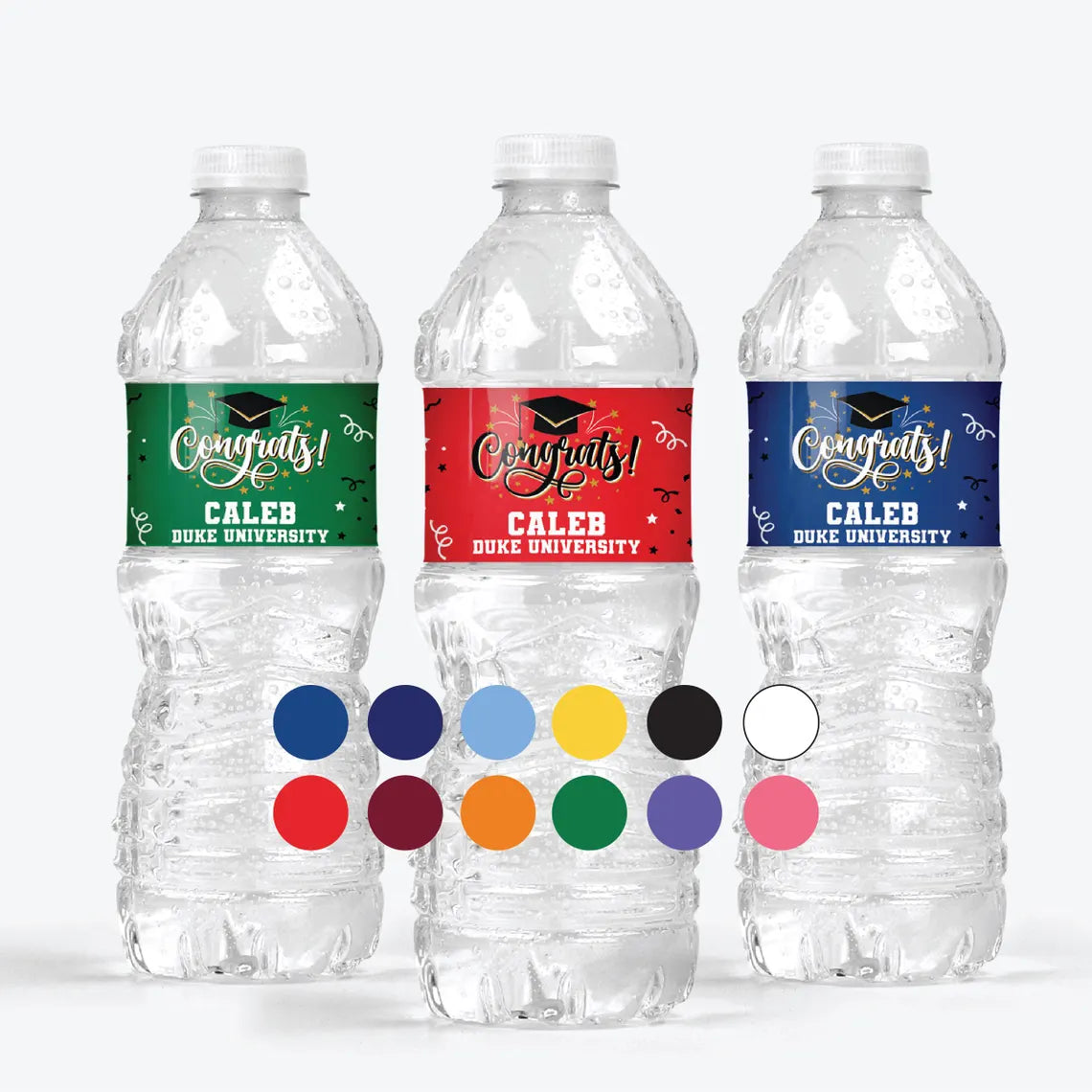 Graduation Water Bottle Labels – Custom Class of 2025 Grad Party Decor