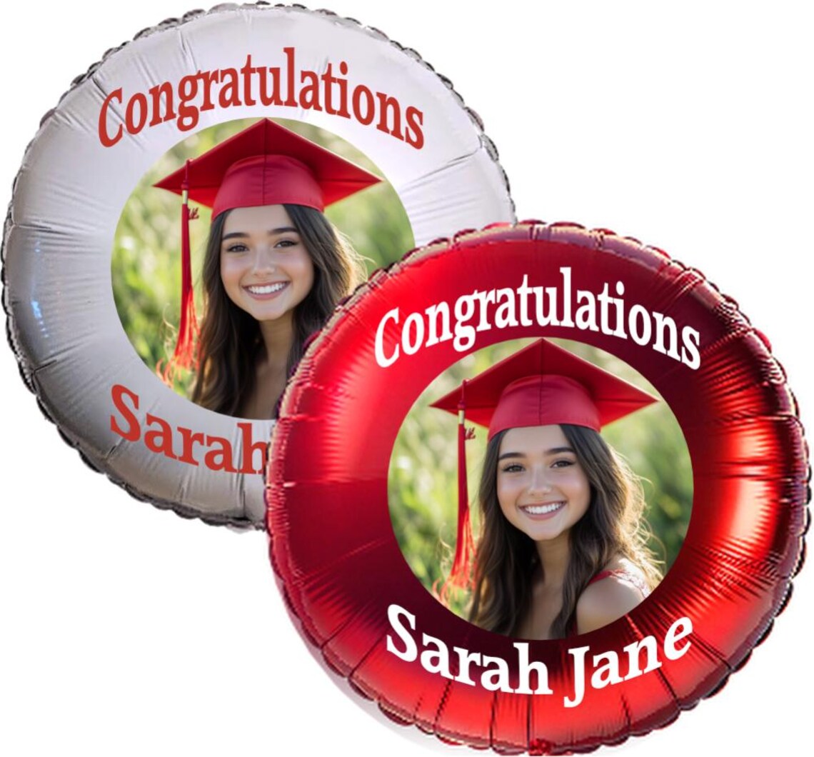 2025 Graduation Balloons – Custom Name & Photo Foil Set For 2