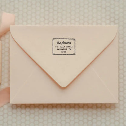 Personalized Cute Address Stamp – Scalloped Border & Heart Return Address Self-Inking Stamp