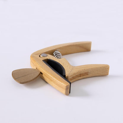 Custom Beechwood Guitar Capo & Pick Gift Set with Engraving
