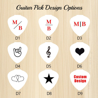 Custom Beechwood Guitar Capo & Pick Gift Set with Engraving