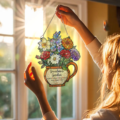 Personalized Grandma’s Garden Suncatcher – Birth Flower Gift