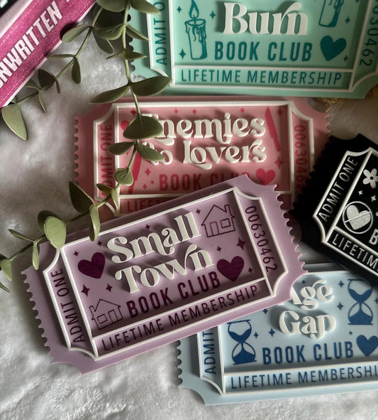 Bookish Book Club Ticket – Romance Tropes Acrylic Keepsake