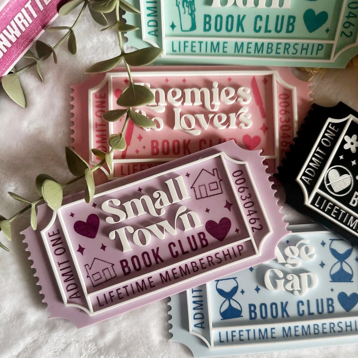 Book Club Ticket Acrylic Leaner | Bookish Decor Gift for Readers