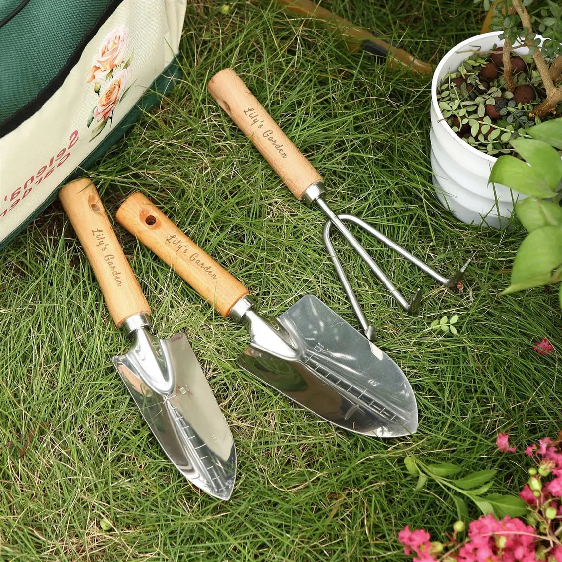 Personalized Gardening Bag & Tools – Gift for Mom & Grandma