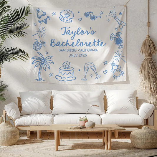 Custom Bachelorette Banner – Personalized Beach Party Decor