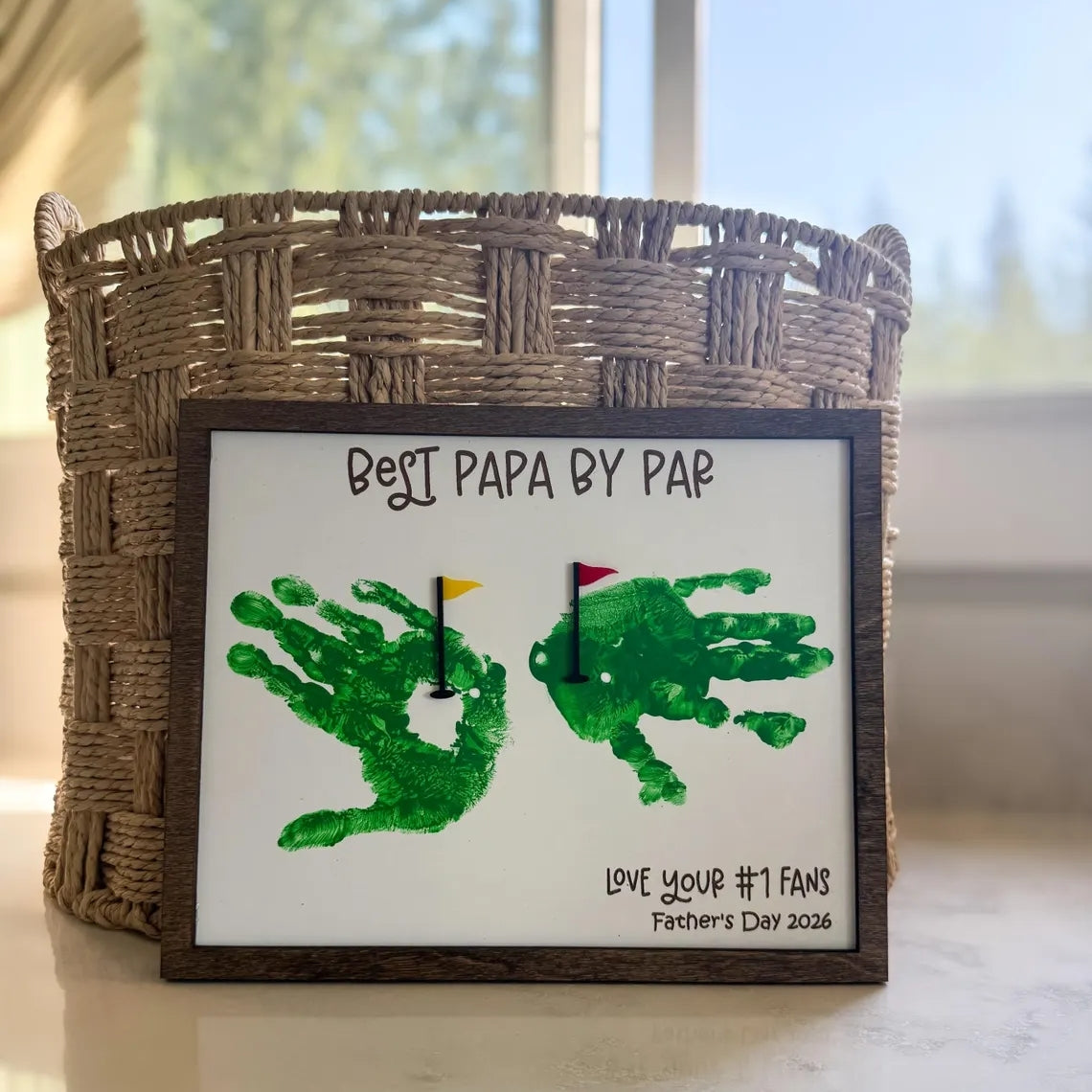 Father’s Day Golf Handprint Sign – Personalized Dad Gift 2026