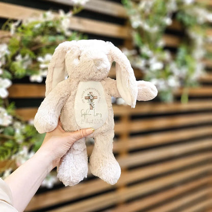 Personalisierter Taufhase als Plüschtier – Geschenk mit individuellem Namen und Datum