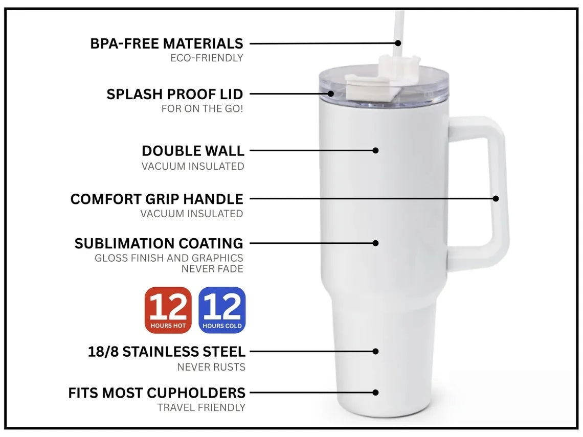 Custom Nurse Tumbler - Personalized 40oz with Handle