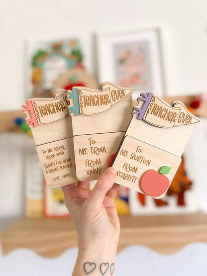 Wooden Teacher Gift Card Holder – Appreciation Gift Idea