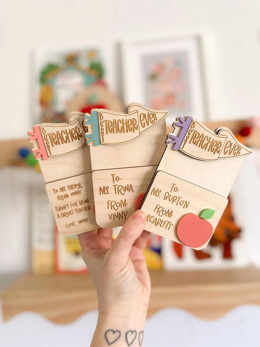Wooden Teacher Gift Card Holder – Appreciation Gift Idea