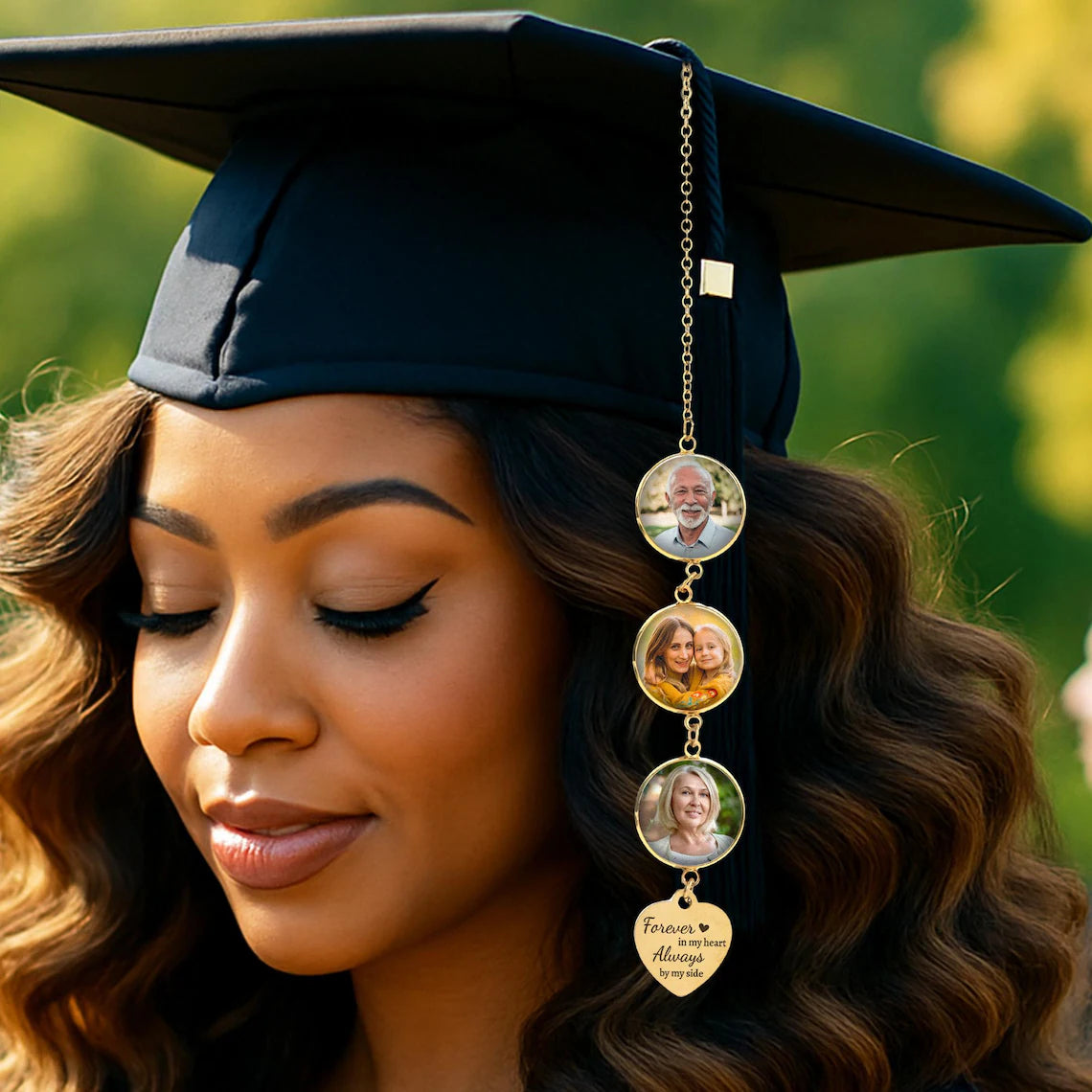 Custom Graduation Tassel Photo Charm – Memorial Keepsake
