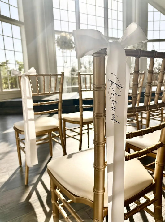 Custom Reserved Aisle Ribbon – Personalized Wedding Ceremony Decor