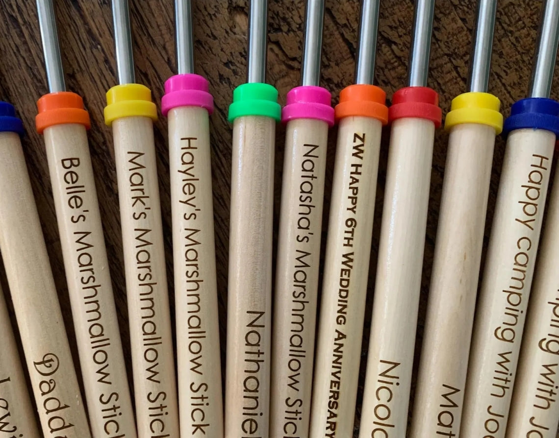Personalized Marshmallow Roasting Stick – Engraved Telescopic Fork